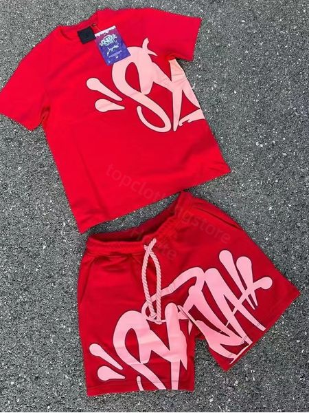 Magliette da uomo Syna World set 5A Shirt designer stampato Short Y2K Tees Syna World Graphic Tshirt e Shorts Hip Hop S-XL