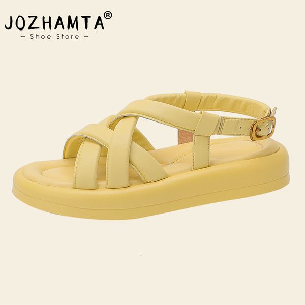 Summer Jozhamta Flats Tamanho 34-43 Sandals Moda Plataforma Sapatos para mulheres saltos baixos Feche Sandalias casuais 2 87