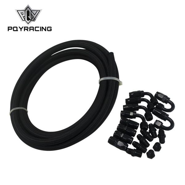 PQY - 6 AN Pro's Lite Nylon Racing Hose Fuel Oil Line 350 PSI 5M Hose End Adapter KIT NPT PLUG PQY7312 SL10NPT-BK226q