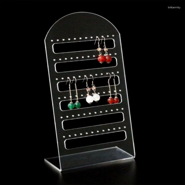 Bolsas de joias Porta-brinco Brincos Ear Studs Show Display Rack Stand Organizer Vitrines 3 Cores Acrílico Material Y08E