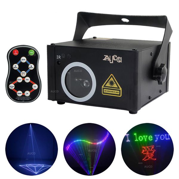 AUCD Telecomando IR Scheda SD Modifica programma ILD Scansione animazione DMX RGB Proiettore laser a colori Luci Disco Party DJ Show Stage 237B