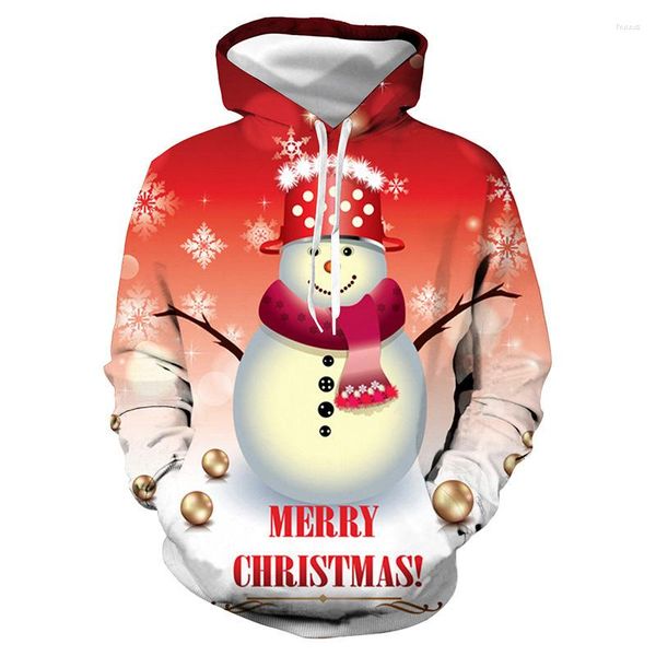 Herren Hoodies Rot Weihnachten Schneemann Sweatshirt Für Männer/Frauen 2023 Winter Langarm Niedlich Mode Hoodie Casual Lose Pullover