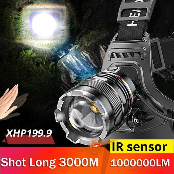 Фадра 8800000000LM D Датчик фары XHP199.9 5T6 Фонаришка фонарика USB Rechargeab Head Lamp Lamp