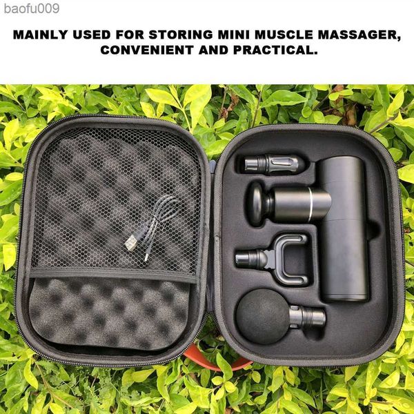 Bolsa de armazenamento para mini massageador muscular EVA à prova de choque Caixa de dispositivo de massagem portátil Caixa de ferramentas de massagem corporal Caixa de arma de fáscia portátil L230520