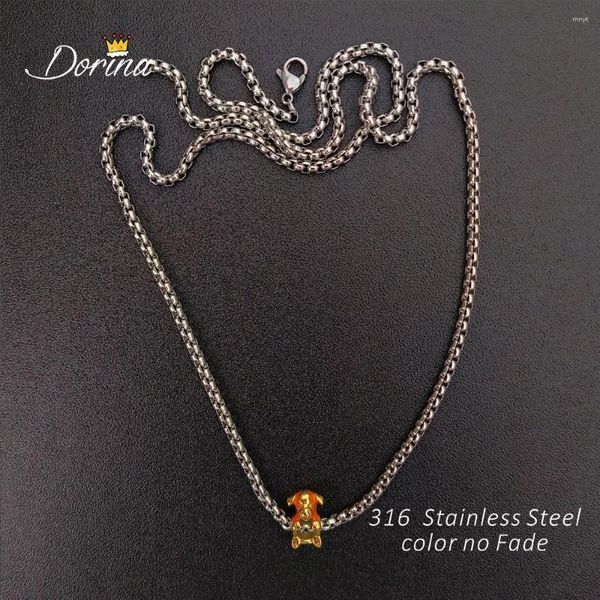 Anhänger Halsketten Edelstahl 18K vergoldet Pandoraer Perlenkette Welpe Vogel Runde Liebe Licht Luxus Temperament