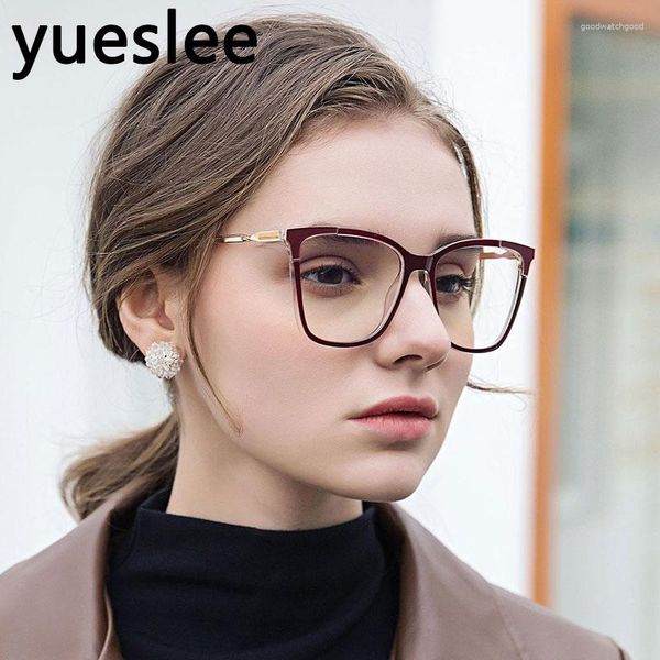 Sonnenbrille 46963 TR90 Kunststoff Titan Cat Eye Brille Rahmen Männer Frauen Optische Mode Computer Brillen