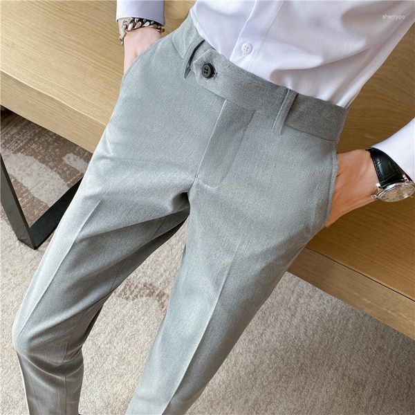 Ternos masculinos Roupa formal masculina Calça social slim fit noivo terno branco calça negócios alta qualidade 36