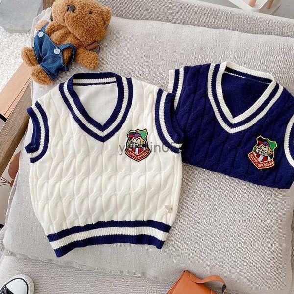 Pullover 2022 Herbst Mädchen Jungen Pullover Baby Kinder Kinder Stricken Weste Weste HKD230719