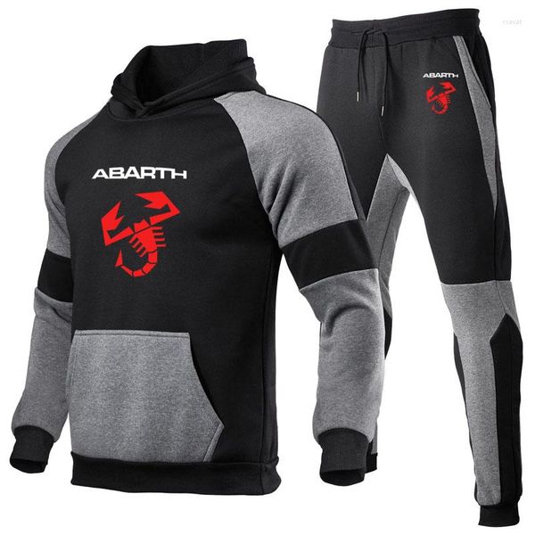 Erkek Trailsits 2023 Bahar Sonbahar Moda Hoodies Erkekler Abarth Logo Baskı Hoodie Yüksek Kaliteli Saf Pamuk Pamuk Giyim Giyim İki Parti