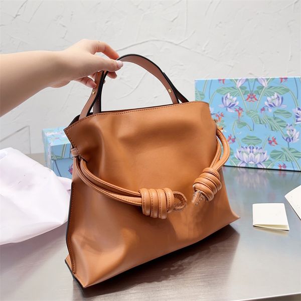 Sacca di lusso Cowhide tira corda piega secchio secchio flamenco a spalla singola borsetta homock hobo nero marrone verde marrone crossbody borse borse ascella