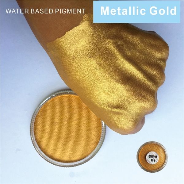 Краска для тела металлик золотой 30 гфк на водяной основе и пигмент для краски для тела отличный использование в фестивальной вечеринке.
