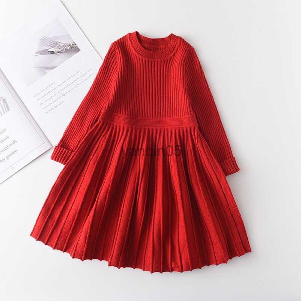 Pullover Melario Weihnachten Kleinkind Mädchen Pullover Kleid Neue Winter Pullover Kleidung Solide Baby Mädchen Rollkragen Kleidung 2-7Y Kleine Mädchen Kleider HKD230719