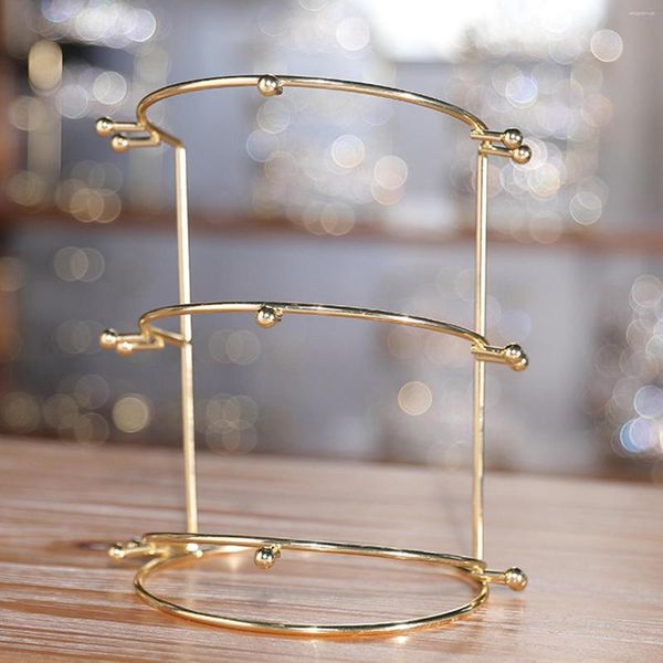 Bolsas de joias organizador rack suporte para cocar de noiva alta capacidade pendurado 3 camadas suporte de exibição para loja pulseira de mesa feminina