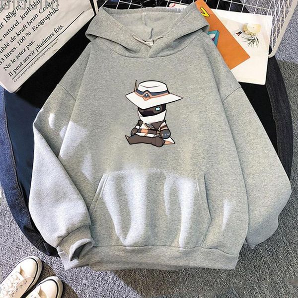 Felpe con cappuccio da uomo VALORANT Felpa con cappuccio anime Cypher Felpa oversize Felpa Moletom Cartoon Stampa manica lunga 2023 Tuta invernale Uomo Unisex