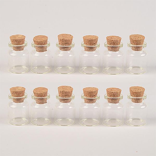 22x30x12 5 мм 5 мл прозрачные прозрачные мини -стеклянные бутылки с пробекой пустые маленькие стеклянные банки Маленькие желаемые бутылки подвески 100 PCS314O