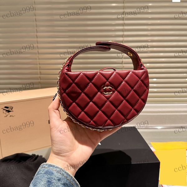 Luxo feminino clássico mini saco de maquiagem saco de armazenamento de couro rhombock caviar saco de metal c-fivela princesa bolsa de moeda designer titular do cartão sacos 12cm