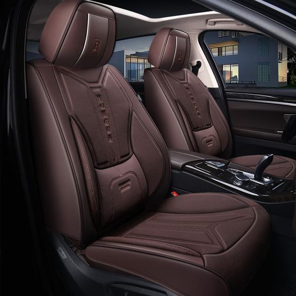 Accessorio per auto Coprisedile per berlina SUV Pelle durevole di alta qualità Set di cinque sedili universali Cuscino incluso Cove344G anteriore e posteriore