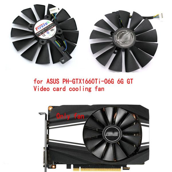 Original für ASUS STRIX PH-GTX1660Ti-O6G 6G GT GTX1660TI RTX2060 Grafikkarte Lüfter FDC10U12D9-C PLD10010B12HH271q