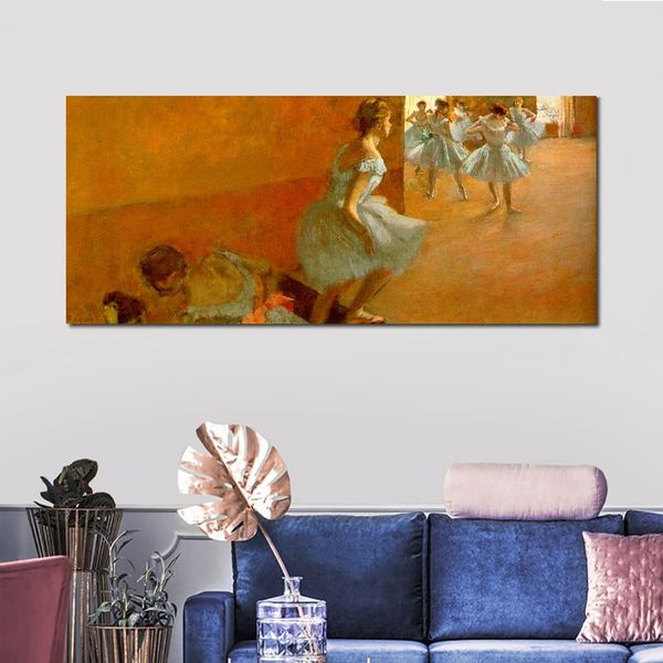 Tuval sanat dansçıları merdivenlere tırmanıyor Edgar degas dansçı portreleri el boyalı yağ sanat eseri modern ofis dekor