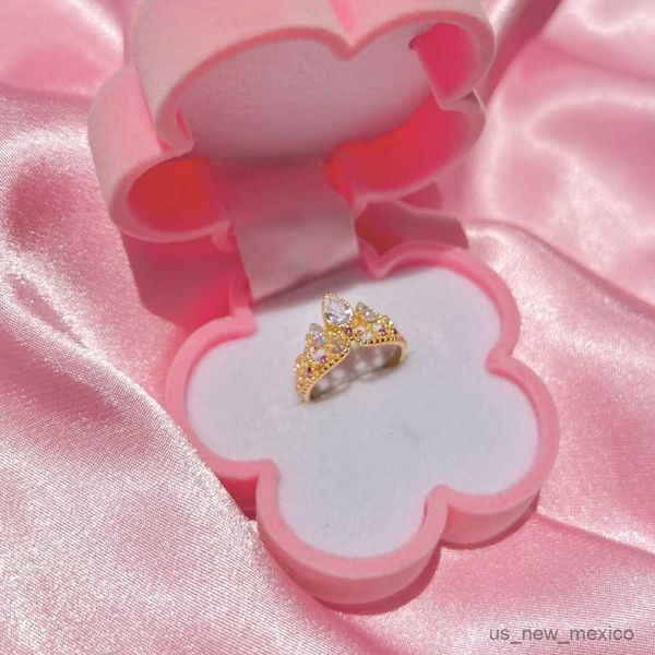 Bandringe Rapunzel-Ring für Frauen und Mädchen, Prinzessin-Kronen-Ring, Verlobungsschmuck, Geschenk, Verlobungsring, verstellbarer vergoldeter Ring R230719