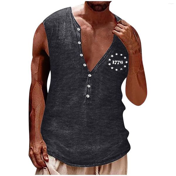 T-shirt da uomo Mens Summer Surf Beach Canotta Large Size Casual traspirante senza maniche Camicia da uomo con stampa allentata Muscle Guys Vest 2023