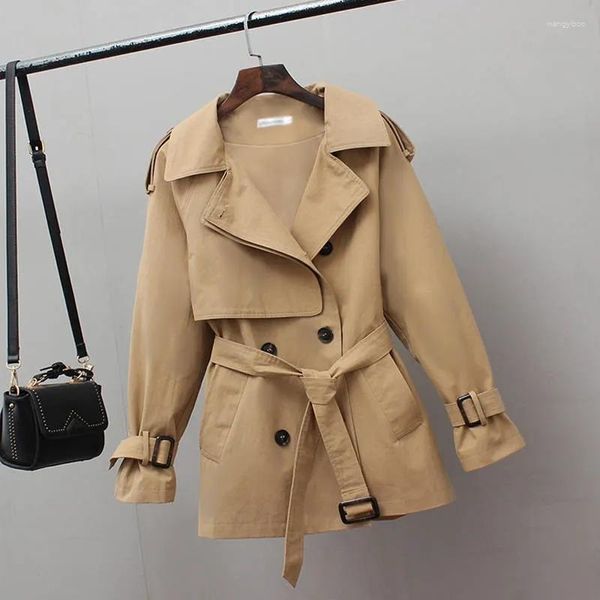 Damen Trenchcoats Kleidung 2023 Frühling Herbst Mantel Frauen Jacke Casual Zweireiher Windjacke Weibliche Mantel Khaki Basic