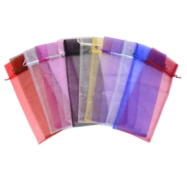 100 pz 15 37 cm di Alta Qualità Organza Sacchetti di Bottiglia di Vino Gioielli Festa di Nozze Caramelle Regalo Di Natale Pouch298V