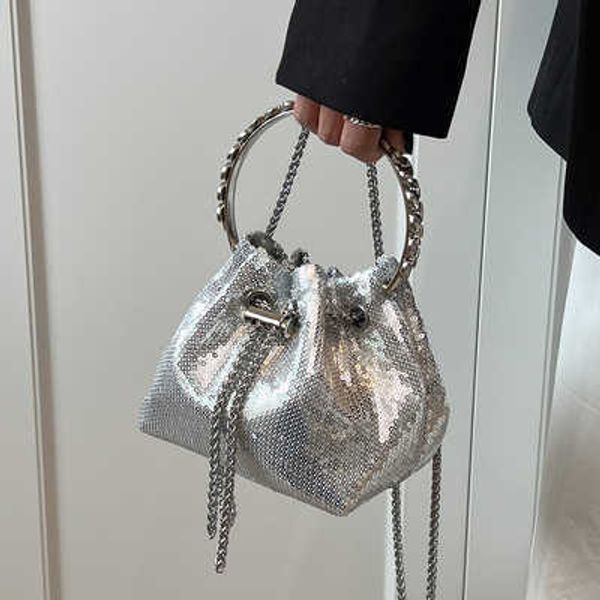 Bolsas de grife de luxo e bolsas de mão para mulheres bolsa de embreagem de prata bolsa para banquete noturno bolsa de ombro feminina com lantejoulas