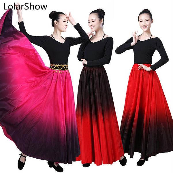 Saia de dança flamenca traje de performance de dança espanhola para mulher vestido flamenco 180 360 540 720 graus 350 m