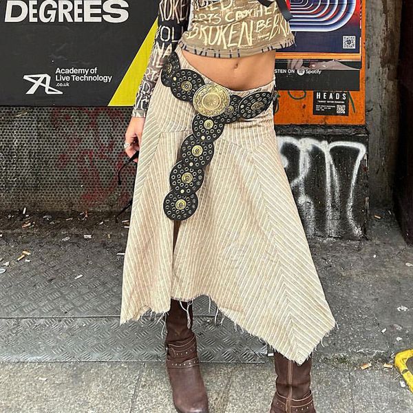 Шея галстуки Гот Терные круглые дисковые кожаные кожа Boho Wide ленты Vintage Grunge Y2K Fashion Women Женщины пояс конч
