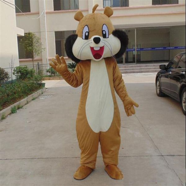 MASCOTE profissional PERSONALIZADO Esquilo Esquilo Mascote Traje Halloween Natal Aniversário Adereços Animal Trajes Pele Outfi272J