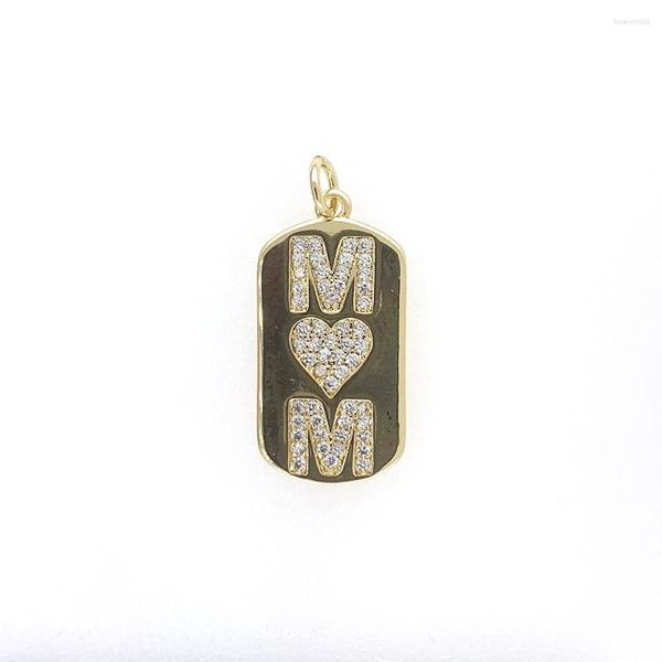 Anhänger Halsketten Mutter Tag Geschenk Mode Liebe MOM CZ Zirkon Gold Farbe Halskette Zubehör Für Individuelle Name Weibliche Schmuck Machen