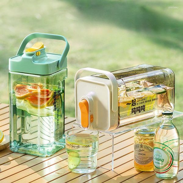 Wasserflaschen Kühlschrank mit Wasserhahn Kaltkessel Obsttee Blasenkühlung Haushalt Große Kapazität Saftgetränk Eimer