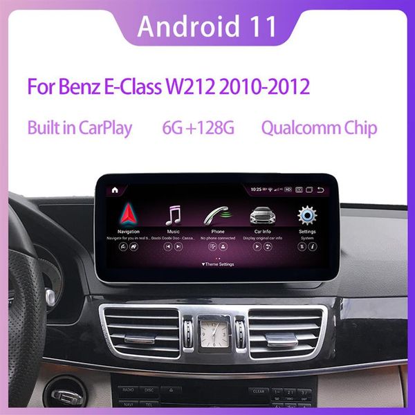 10 25 Qualcomm Android 11 6G RAM 128 ROM Auto PC Radio GPS Navigation Bluetooth WiFi Head Unit Bildschirm für Mercedes Benz E Cla255V