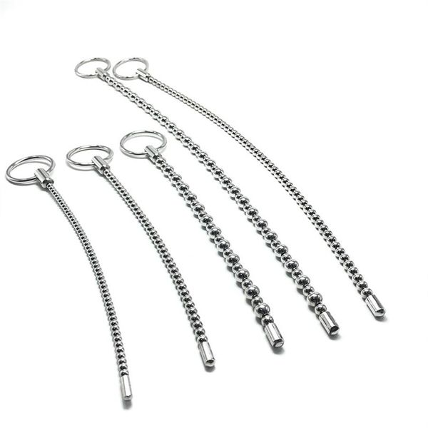 Dilatatori del suono uretrale in acciaio inossidabile Sounding Penis Plug Beads Giocattoli sexy per uomini Cateteri Insert244K