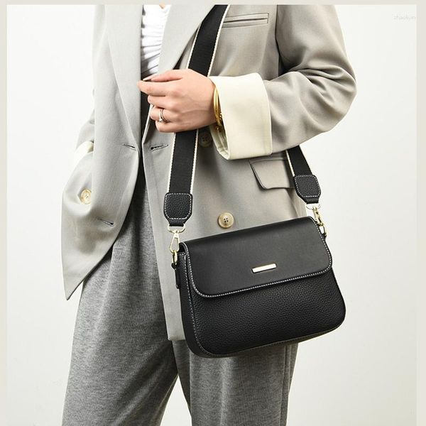 Abendtaschen Mode Trend Messenger Vintage Designer Handtaschen Damen Echtes Leder Casual Tote Schulter für Damen Schwarz Sling Bag
