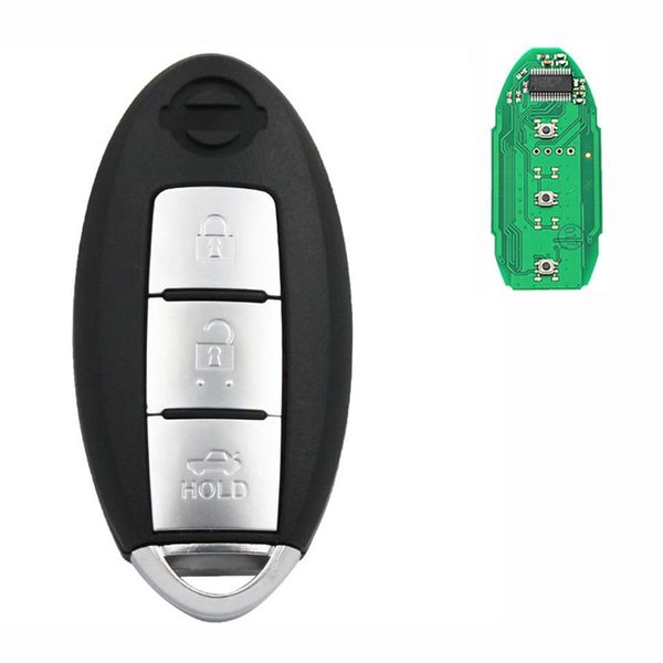 Chiave Smart Car remota a 3 pulsanti PCF7953XTT Chip FCC S180144017 con inserto chiave lama non tagliata per Nissan Teana 434Mhz266I
