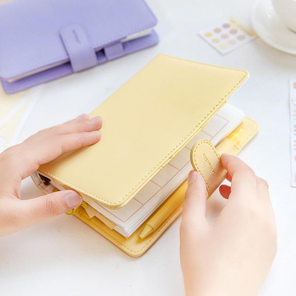 Macaroon Journal Travler Notebook A6 Gevşek Yaprak Pu Plan Planlayıcı Renkli Defiller Stick Set DIY Aksesuarları