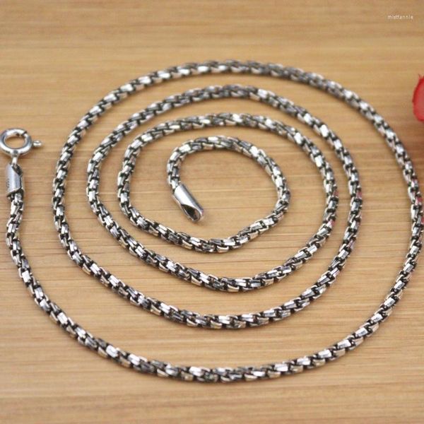 Цепи тонкие чистые S925 серебряная цепь женщины мужчины 2-миллиметровые полые бусинки Ожерелье 50 см 9-10 г 20 дюймов