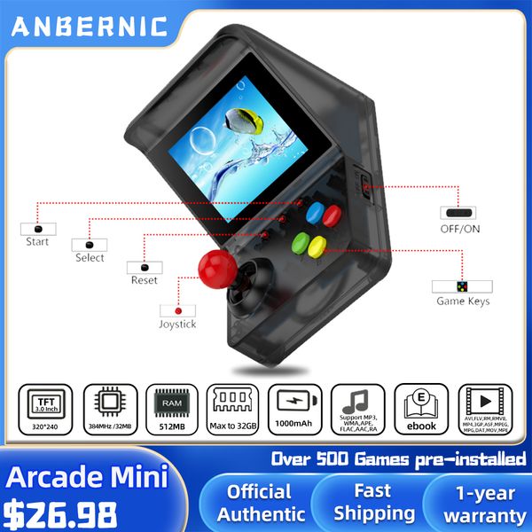 Jogadores Portáteis Retrô Portátil Mini Handheld controle Arcade Game Console 32Bit 520 Jogos Video Handheld Game Player Joystick Kid Gift 230718