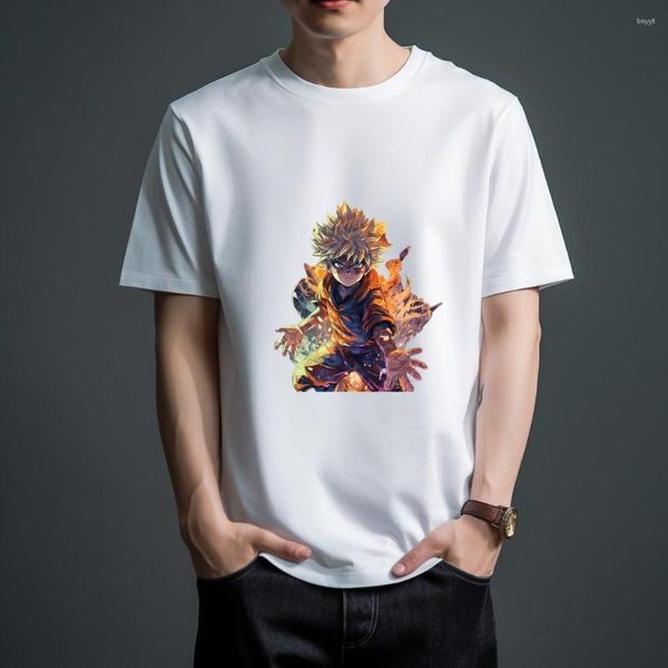 Camisetas masculinas WSFEC S-4XL camiseta para homens roupas de algodão puro respirável de manga curta casual esporte top moda desenho animado padrão camisa personalizada