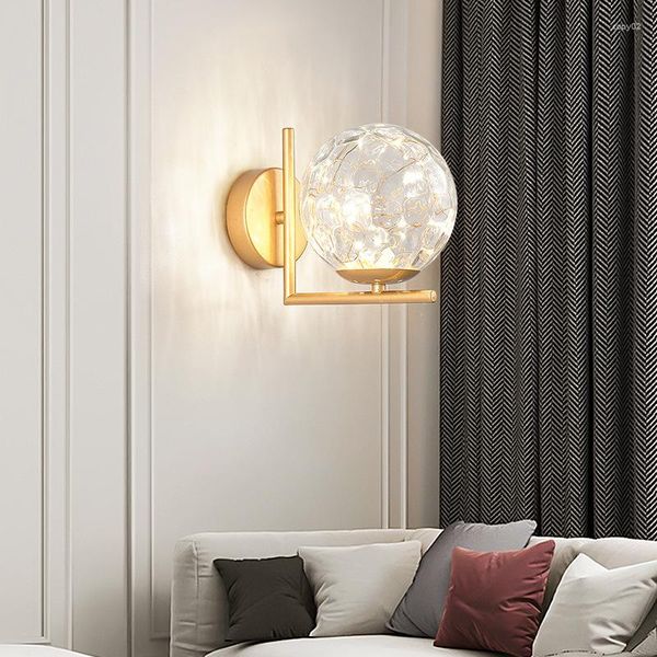 Lampada da parete personalizzata Soggiorno Televisione Sfondo Camera da letto Comodino Corridoio Vetro dorato