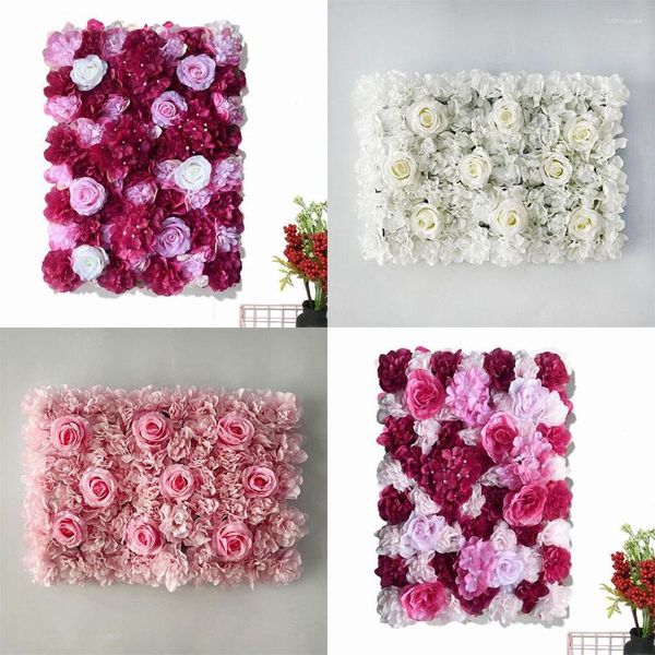 Flores decorativas 2023 plantas artificiais pano de fundo romântico faça você mesmo decorações de natal festa de aniversário de casamento painéis de parede rosa