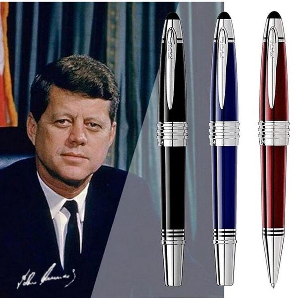 Grande caneta esferográfica de rolo de metal John Kennedy papelaria escolar promoção de luxo escrever refil canetas de presente com JFK Clip Serial Nun236Q