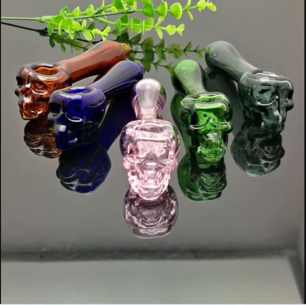 Cachimbo de vidro de floco de neve esqueleto colorido Cachimbo queimador de óleo de cor grossa Plataformas de petróleo de vidro Tubo de água de vidro