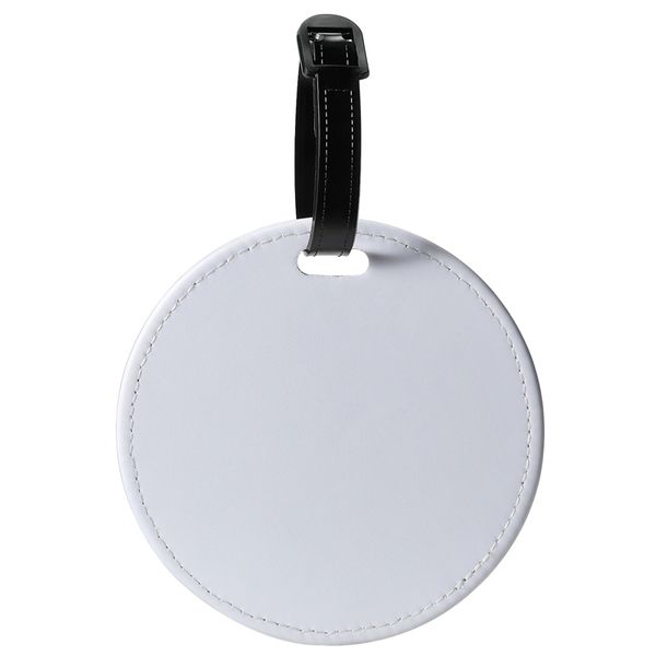 10 Stück Kartenhalter Sublimaton DIY Weiß Blanko PU Kreisförmige Gepäckanhänger Größe 10 cm