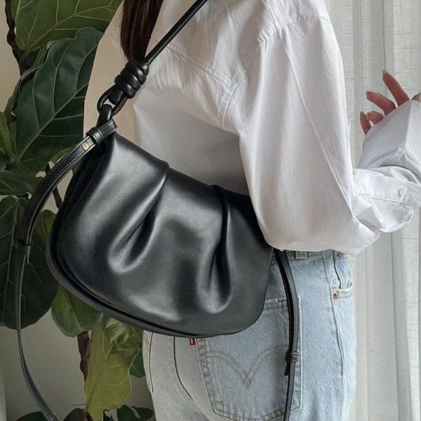 Paseo Tote İspanya Omuz Kayışı Stili Dumpling Torba Tasarımcısı Paseo Beyaz Kahverengi 2023 Lüks Crossbody 25cm Düğüm Tutamak Yarı Diritli Deri Çanta