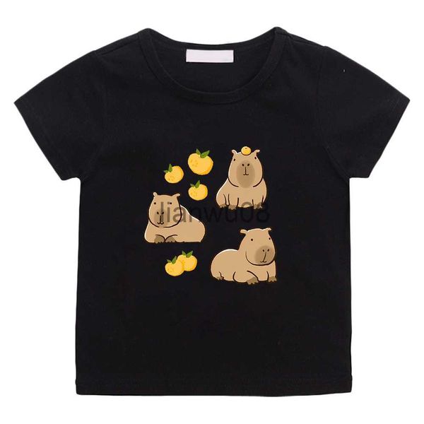 T-shirt Capybara Estetica Manga Magliette Moda 100 Cotone Anime Teeshirt Cute Cartoon Comic T Shirt High Street Boysgirls Tshirt x0719