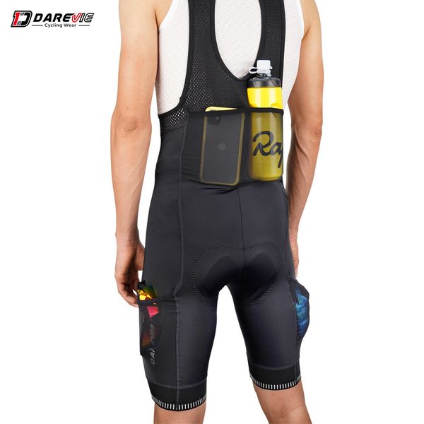 Pantaloncini con bretelle da ciclismo DAREVIE Pantaloncini con bretelle da ciclismo da uomo con 4 tasche Pantaloncini da ciclismo con imbottitura sottile 3D 5 CM Fascia per le gambe Pro Team Race Alta qualità 6 ore di corsa 230718