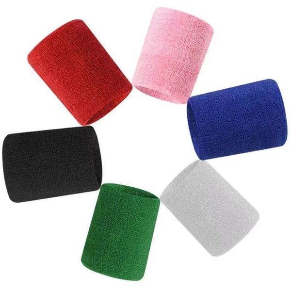 Cotone morbido Assorbe i braccialetti del sudore palestra sport supporto per il polso protezione ciclismo corsa sport all'aria aperta fascia da polso polsino per asciugamano sfocato Caviglia